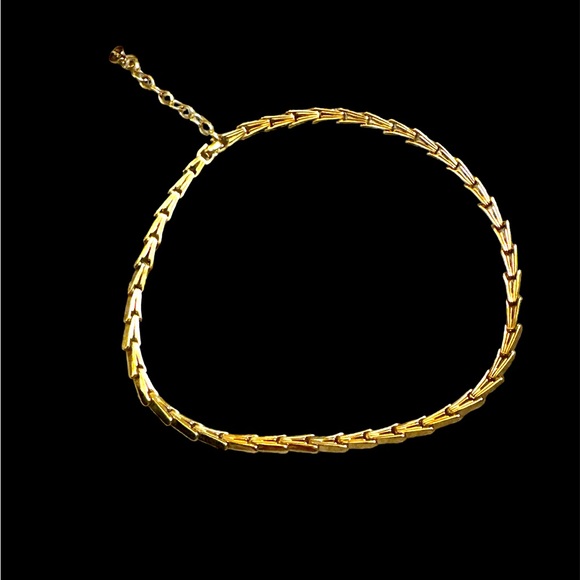 Vintage Christian Dior Gold Plated Collar Necklace 1980s - Picture 1 of 3